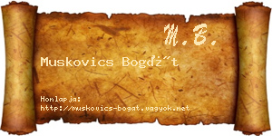 Muskovics Bogát névjegykártya